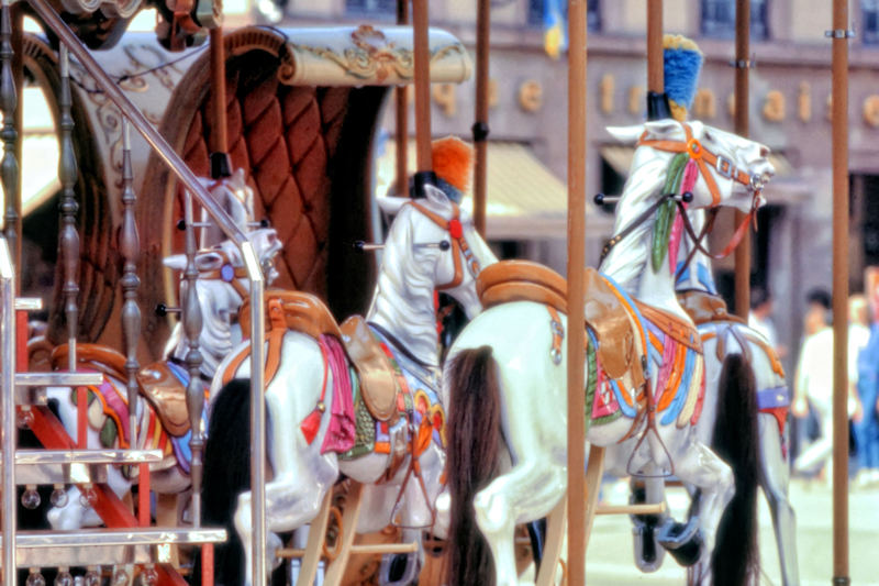 Traditional carousel with horses, Place Gutenberg, Strasbourg, France